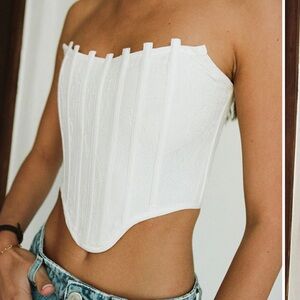 New w/ tags SABO Ariki White Strapless Corset Top